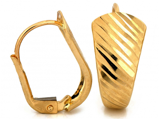 Kolczyki złote popularny wzór angielskie zdobione