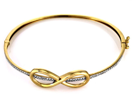 Złota bransoletka sztywna ze znakiem nieskończoności