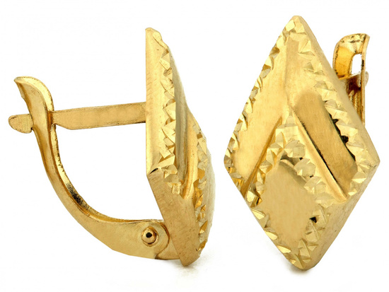 Kolczyki złote angielskie błyszczące eleganckie