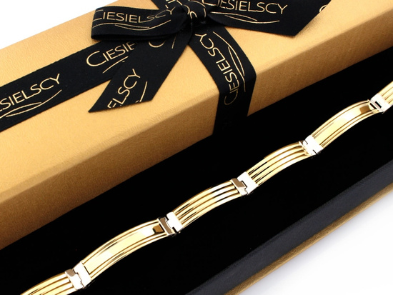 Bransoletka złota męska ze sztywnych elementów