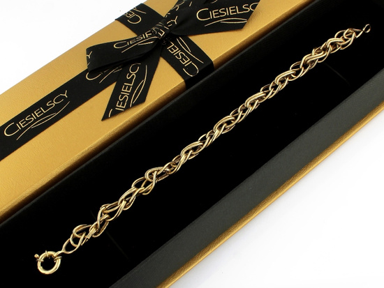 Bransoletka złota z dużych przeplatanych ogniw