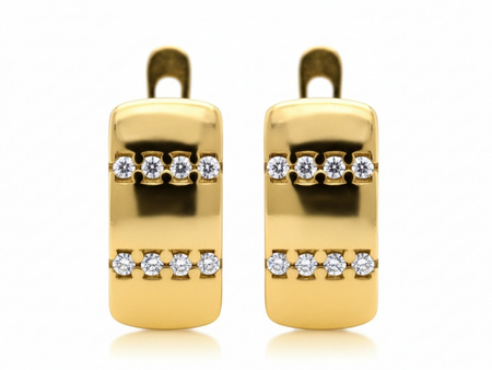 Złote kolczyki z cyrkoniami angielskie