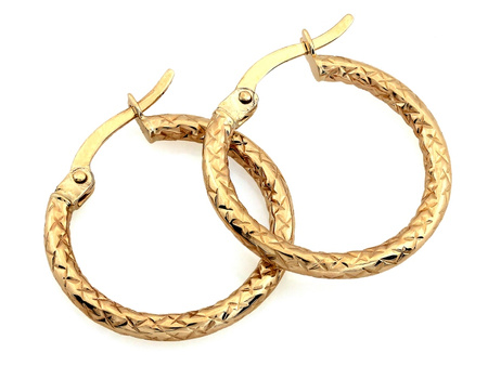 Kolczyki złote błyszczące kółka 20mm