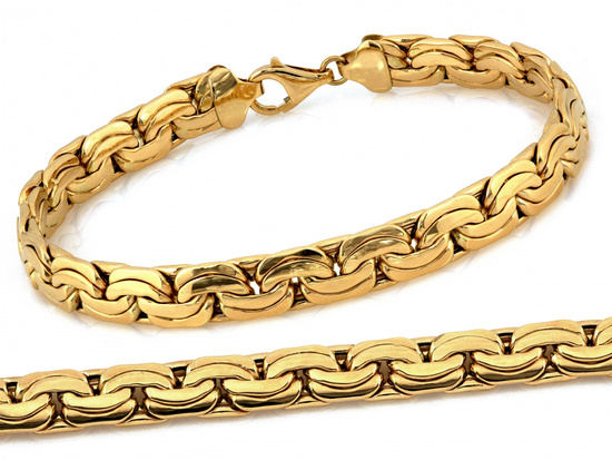 Złota efektowna bransoletka taśma