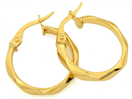 Kolczyki złote koła kółka zdobione