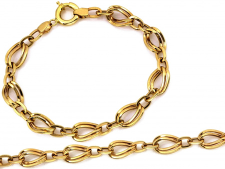 Złota bransoletka z dużych elementów