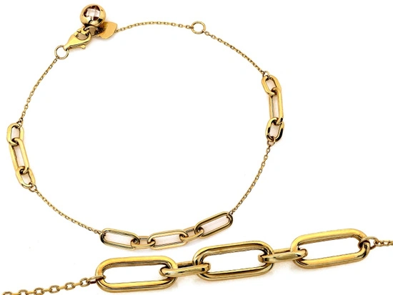 Bransoletka złota łańcuszek z dużymi ogniwami