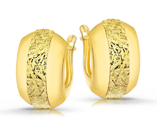 Złote kolczyki 585 diamentowane - klasyczne