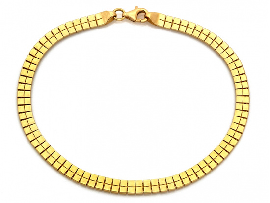 Bransoletka złota taśma z malutkich kwadracików