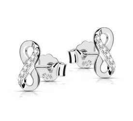 Srebrne kolczyki 925 z diamentowymi cyrkoniami - nieskończoność