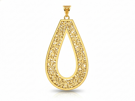 Duża złota zawieszka przestrzenna ażurowa