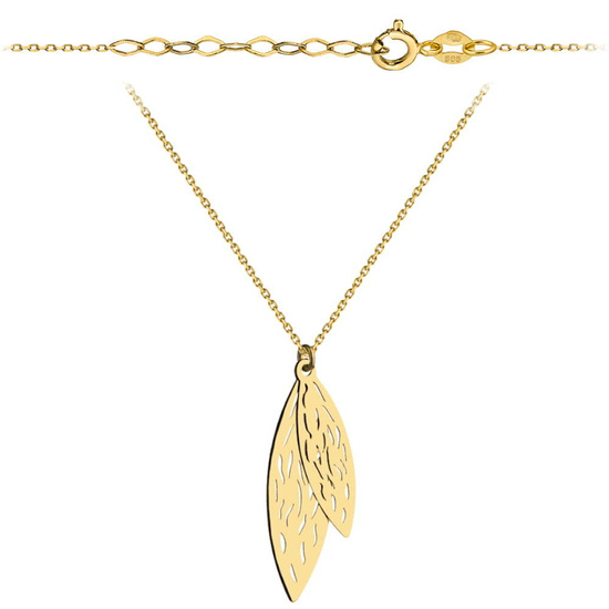 Złoty naszyjnik 585 - ażurowe listki