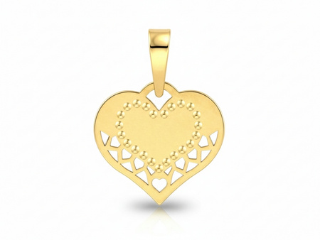 Zawieszka złote serce ażurowe idealne na prezent