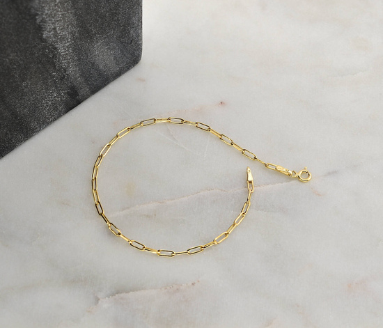 Złota bransoletka 585 nowoczesny ankier