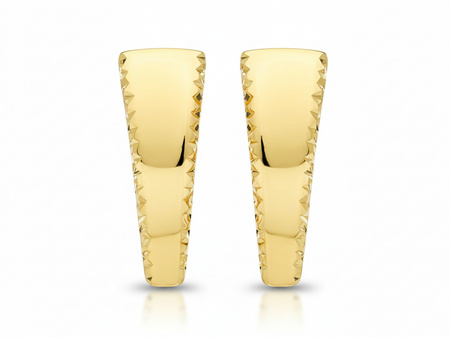 Kolczyki złote angielskie blaszki diamentowane