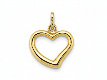 Złota zawieszka wisiorek w kształcie serca