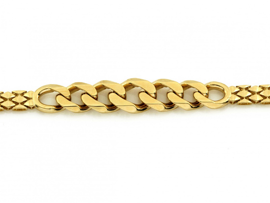 Bransoletka złota szeroka efektowna z grubą pancerką