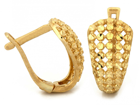 Pierścionek złoty ażurowe blaszki angielskie