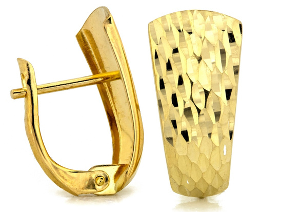 Kolczyki złote angielskie frezowane