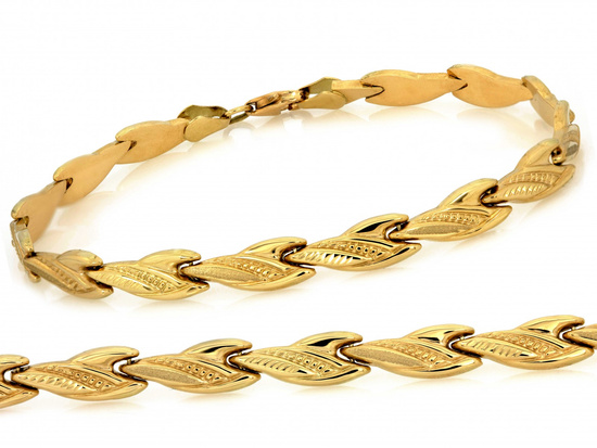 Bransoletka złota satynowana i diamentowana