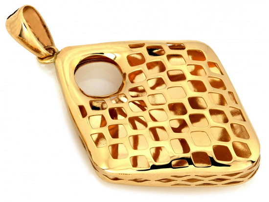 Zawieszka złota duży dmuchany romb