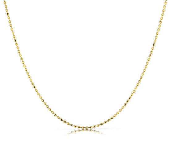 Złoty łańcuszek 585 kulkowy diamentowany 