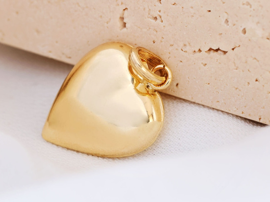 Zawieszka złota dmuchane serce błyszczące