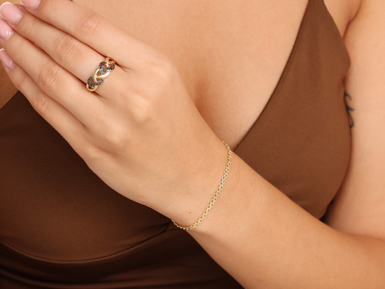 Złota bransoletka łańcuszek bismarck