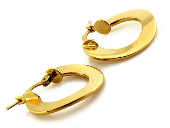 Złote kolczyki koła szerokie płaskie 23mm