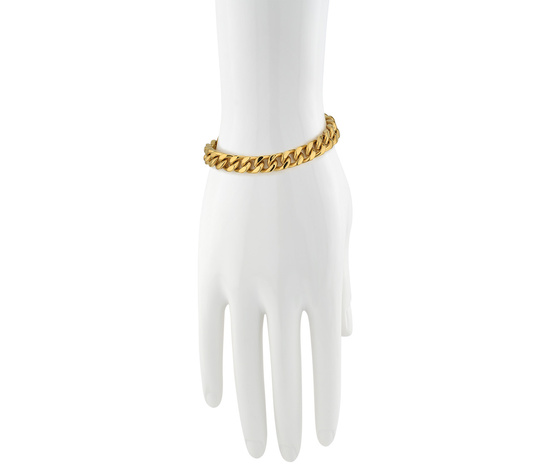 Złota bransoletka - pancerka ze stali pokryta złotem - 21,5 cm