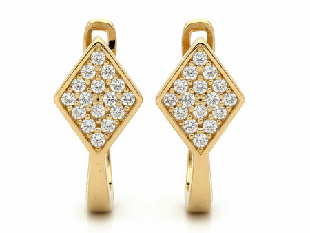 Kolczyki złote angielskie delikatne z cyrkoniami