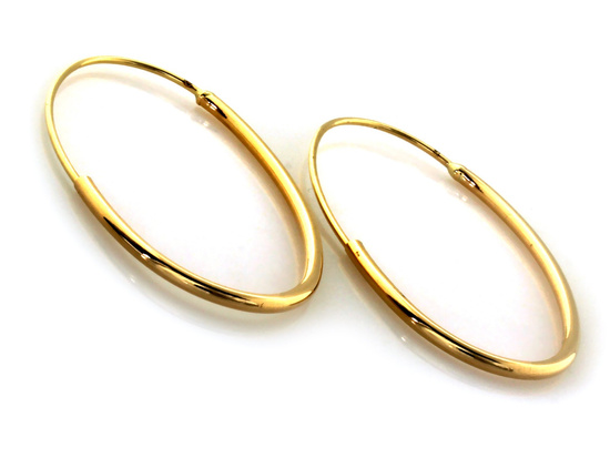 Kolczyki złote duże owalne szarniry