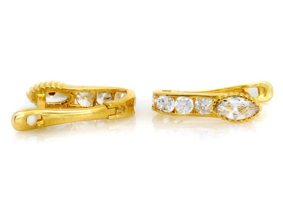 Złote kolczyki dziecięce z cyrkoniami