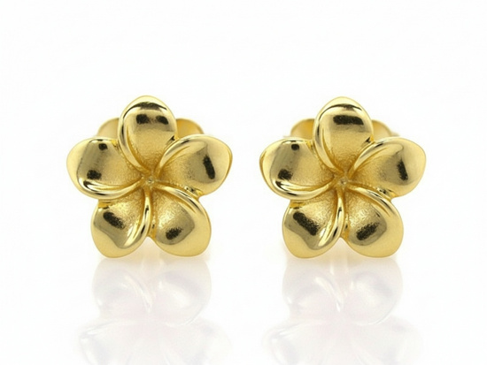 Kolczyki złote kwiatuszki na sztyfcie