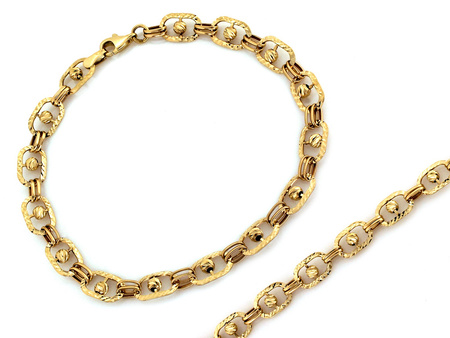 Bransoletka złota delikatne błyszczące elementy z kulkami