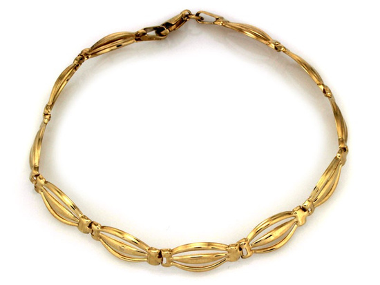 Bransoletka elementowa z żótego złota