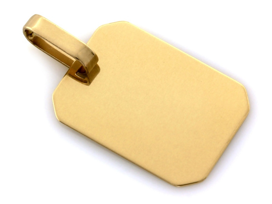 Złota zawieszka blaszka pod grawer