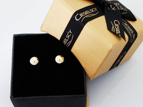 Złote kolczyki kuleczki na sztyfcie 8mm