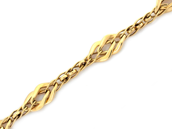 Bransoleta złota z dużych ogniw okazała efektowna