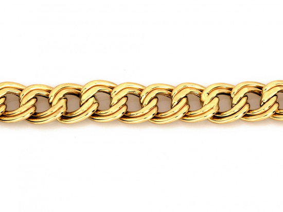 Złota bransoletka z dużych podwójnych ogniw