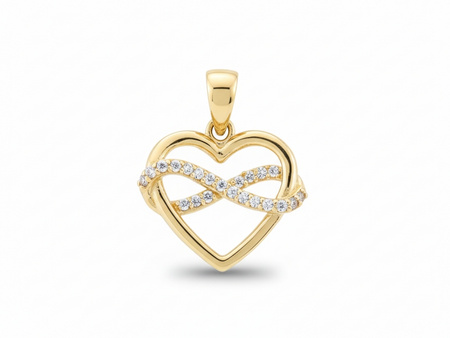 Zawieszka serce z nieskończonością złota