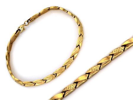 Bransoletka złota elementowa błyszcząca stampato