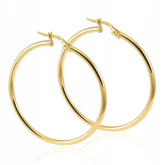 Złote kolczyki koła 375  - 42 mm