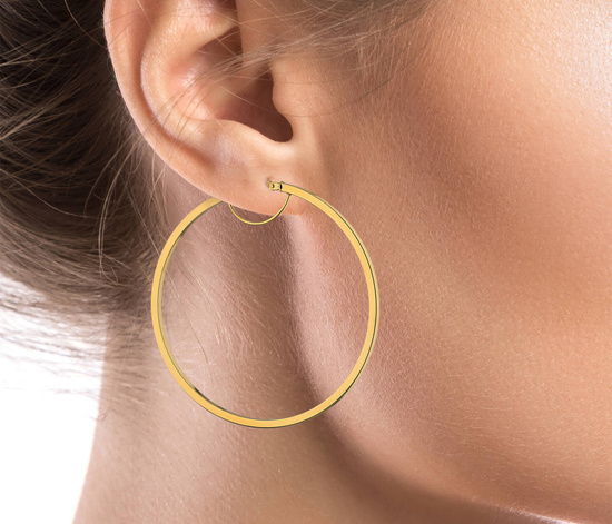 Złote kolczyki koła 585 - 54 mm