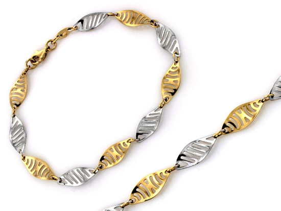 Elegancka dwukolorowa bransoletka damska