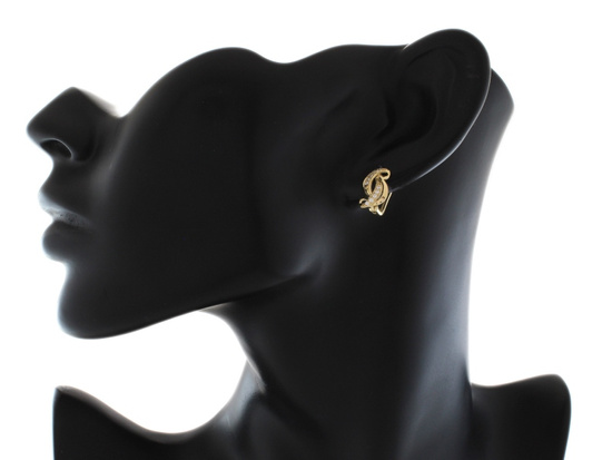 Złote kolczyki oryginalne przeplatane z cyrkoniami