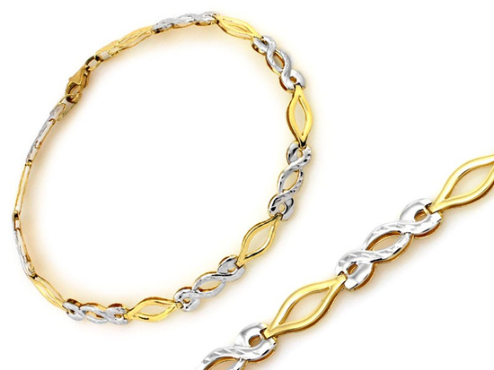 Damska złota bransoletka ze znakami nieskończoności