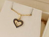 Zawieszka złote serce z czarnymi cyrkoniami