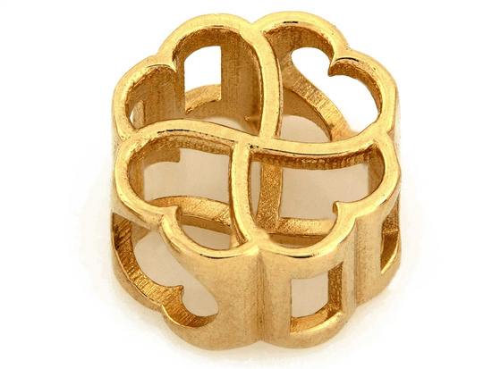 Złoty charms beads koniczynka na bransoletkę