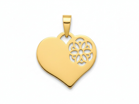 Serce z ażurowym kwiatkiem pod grawer